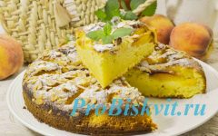творожный пирог с персиками рецепт